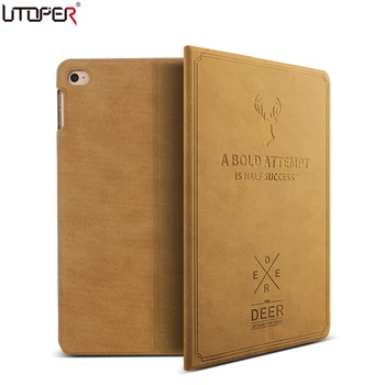 

UTOPER Retro Deer Case For iPad Mini 1/2/3 Case Sleep/Wake Up Flip Leather Cover For iPad Mini 1 2 3 Smart Stand Holder Fundas