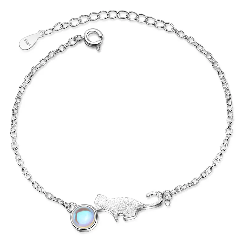 

Cute Cat Ball Crystal Bracelets For Women Jewelry Trendy 925 Sterling Silver Bracelets Girl Lady Valentine' Day Gift Gift