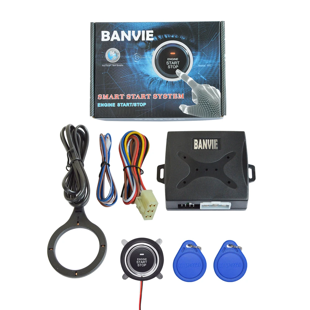 BANVIE Smart Rfid Car Alarm System Push Engine Sta...