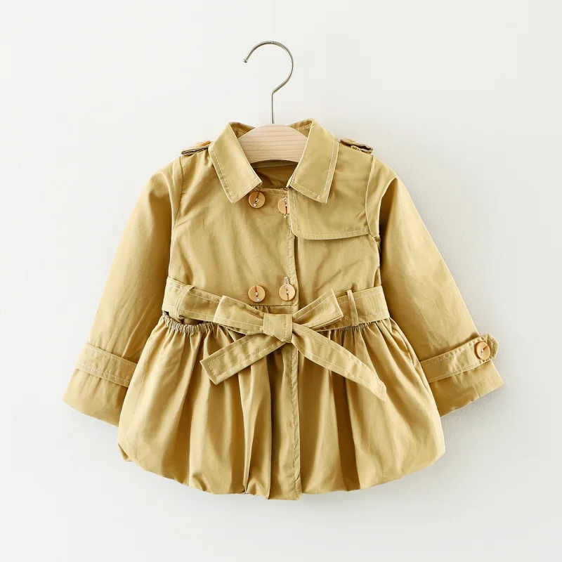 Весенне-осенняя одежда для младенцев Куртки для девочек новорожденных детей Куртка Сплошной Цвет Одежда для младенцев детская одежда для девочек отложной воротник