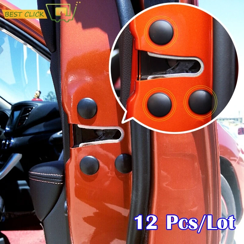 

Set Black Universal Car Door Lock Screw Protector Sticker Cover Scerws Cap Anti-Rust Accessories InteriorTrim Covers Styling