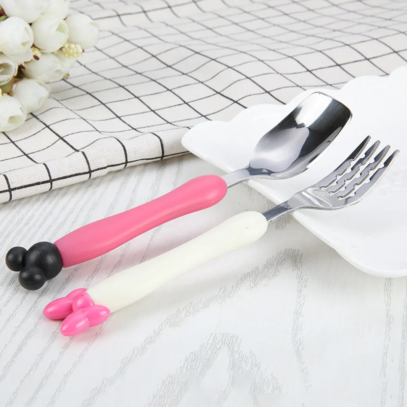 Baby Tableware 2pcs=Spoon+ Fork Set for Baby Safety Stainless Steel Feeding Flatware Children Kids Utensils Baby Cheap Stuff Baby Tableware 2pcs=Spoon+ Fork Set for Baby Safety Stainless Steel Feeding Flatware Children Kids Utensils Baby Cheap Stuff