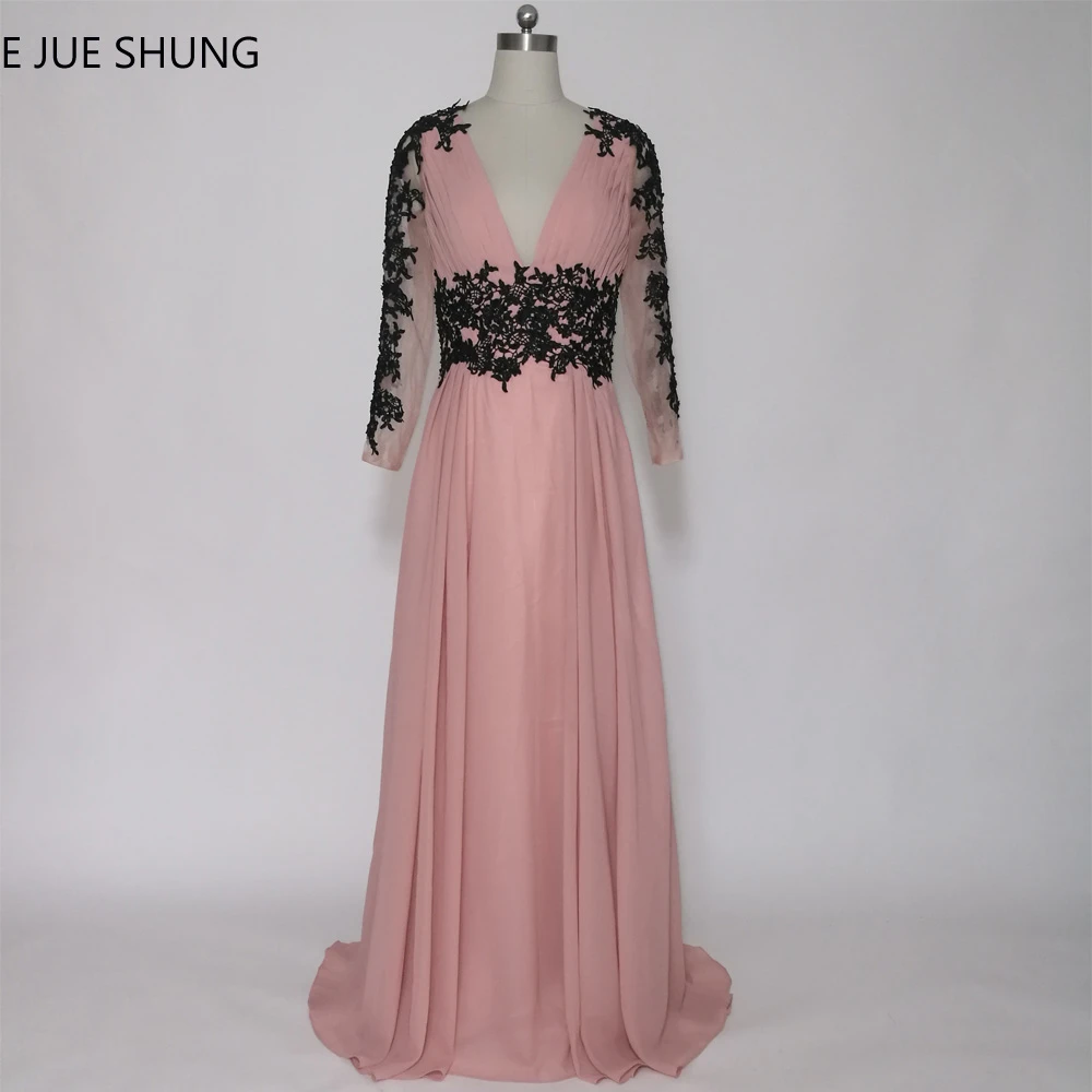 US $9.9 90% OFFE JUE SHUNG Staubigen Rosa Schwarz Spitze Appliques Lange Abendkleider Tiefem V ausschnitt Mit Langen Ärmeln Mutter der Braut US $9.9 90% OFFE JUE SHUNG Staubigen Rosa Schwarz Spitze Appliques Lange Abendkleider Tiefem V ausschnitt Mit Langen Ärmeln Mutter der Braut