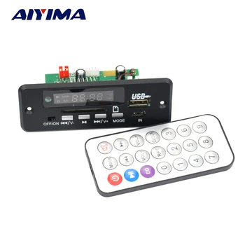 

Aiyima 12V Bluetooth MP3 WAV audio decoder board with switch AUX 5P board hands-free calling