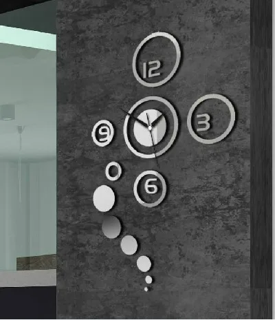 Aliexpress.com: koop home decoratie! spiegel effect ring wandklok ... Woonkamer kerst decoratie