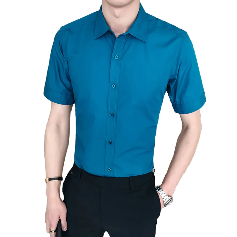 Loldeal New Arrival Men's Summer Casual Business Fitted Button Down