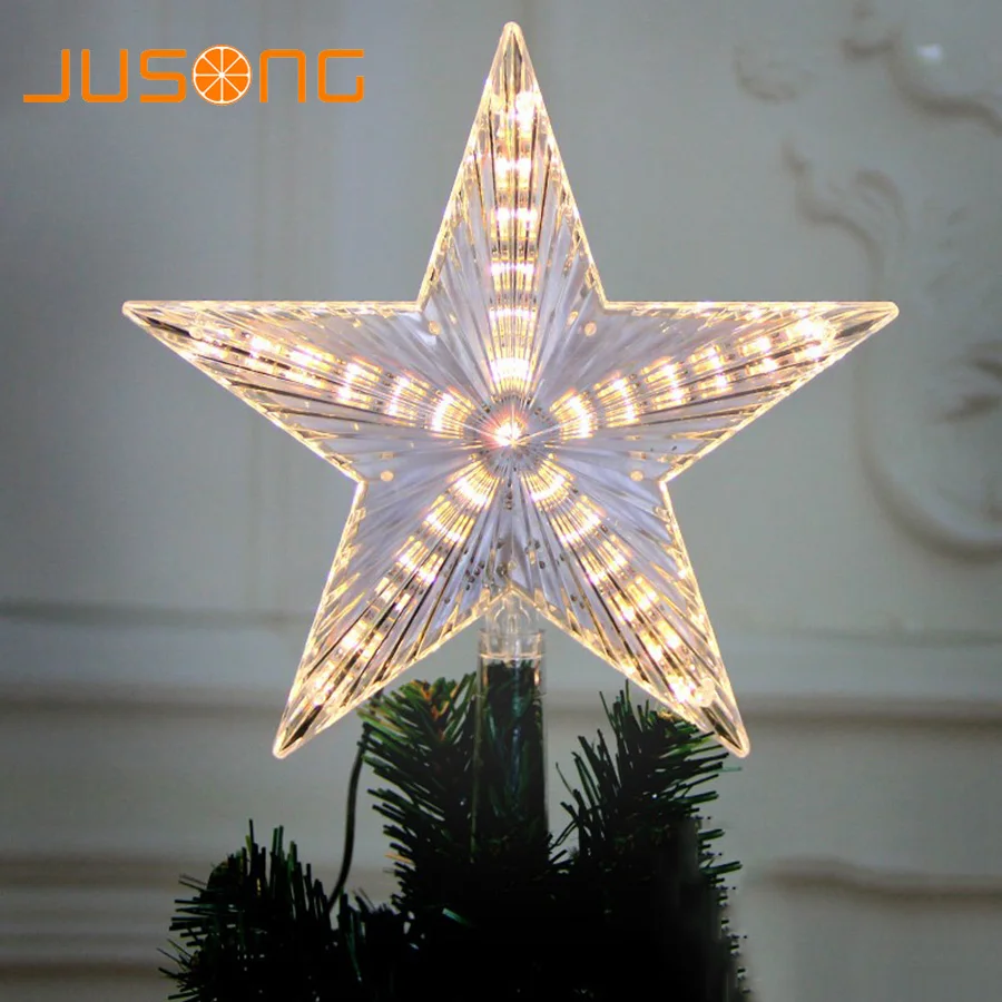 

JUSONG Christmas Tree Top Star Led String Indoor Fairy Lights Curtain Led Christmas Xmas Wedding Decoration Party Garden Holiday