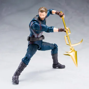 

4pcs SHF Captain America Figures Toy Avengers: Infinity War Captain Jointed Action Doll Kids Baby Christmas Gift no box
