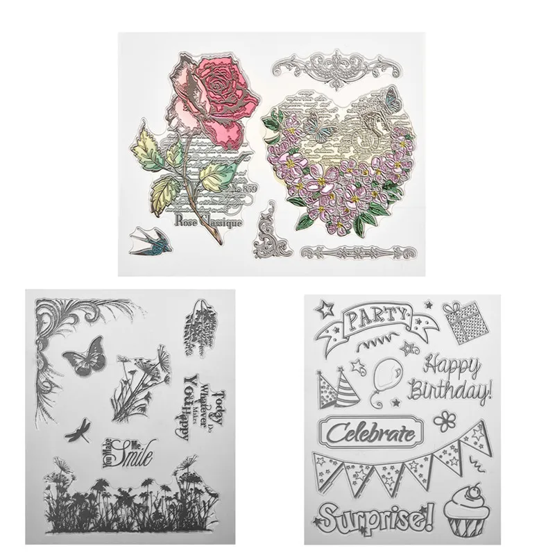 Cute Clear Cling Sheet Scrapbooking Crafts Stamps DIY Transparent