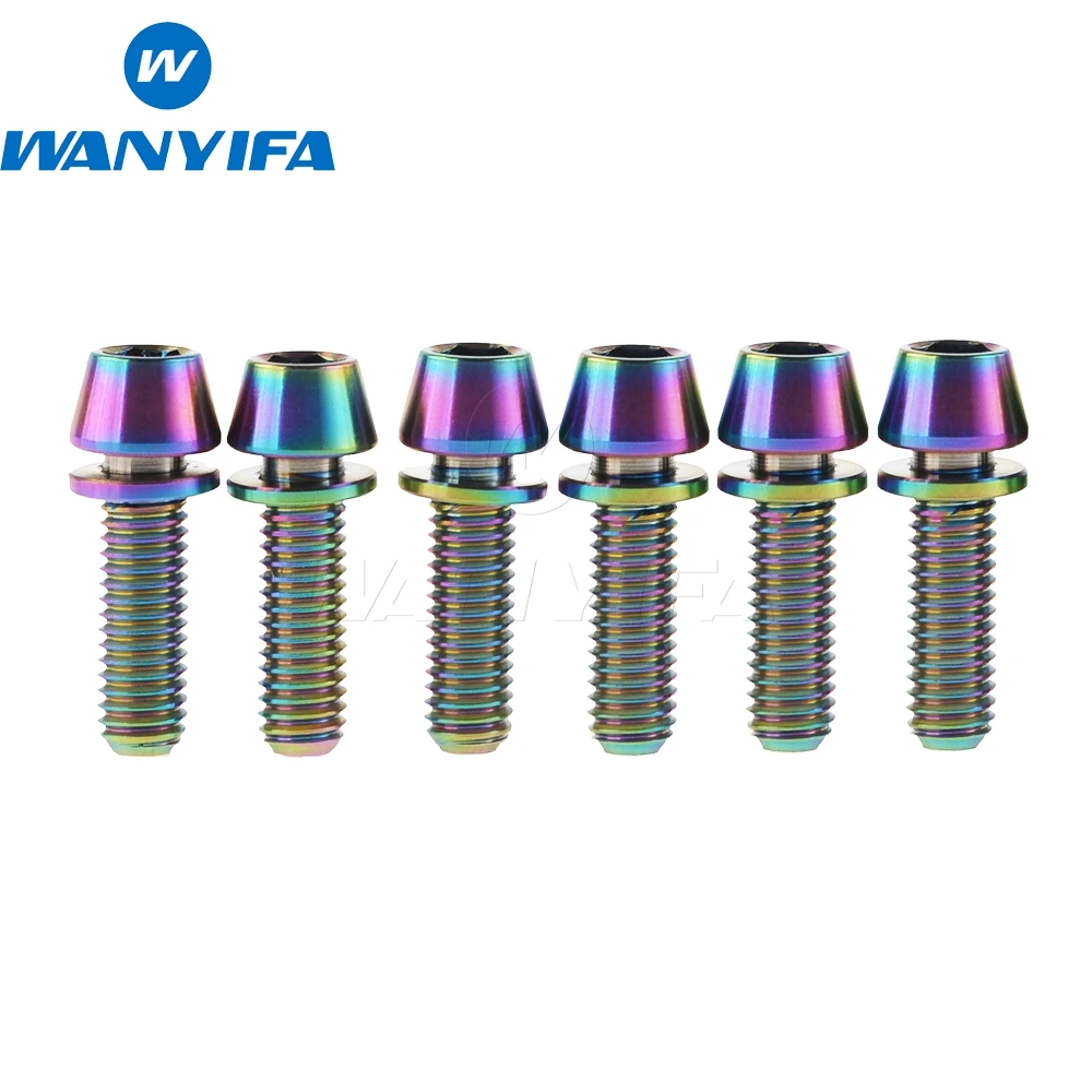 

6pcs/Lot M5x20mm Ti Titanium Bicycle Stem Bolt Mountain Bike Ultralight Stem Screw with Washer Gasket