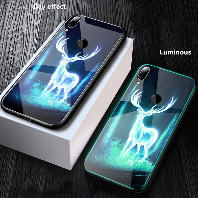 

case for Xiaomi mi 5x a2 lite Cases Soft TPU edge luminous tempered glass Cover For Mi A1 A2 Lite 6X 5X