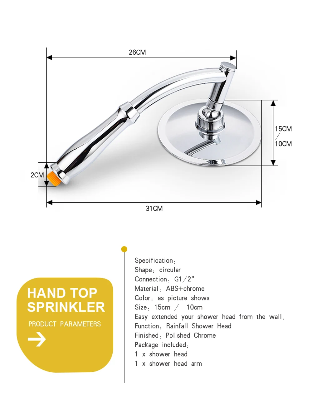 Bathroom Rainfall Ionic Nano Shower Head Round Chrome Ultra-Thin