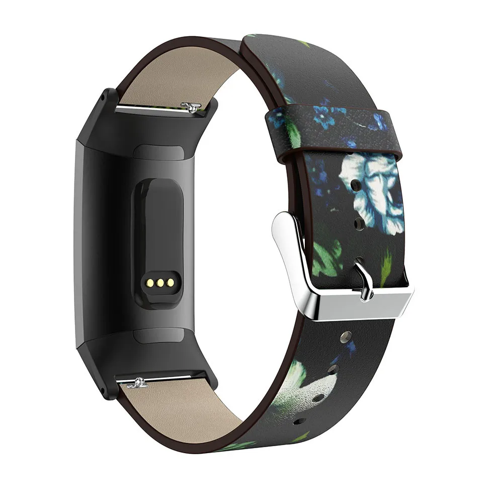 Замена printingfor Fitbit Charge 3 полосы Кожа бретели для нижнего белья Группа Сменные Смарт-часы для фитнеса группа с Нержавеющая оправа