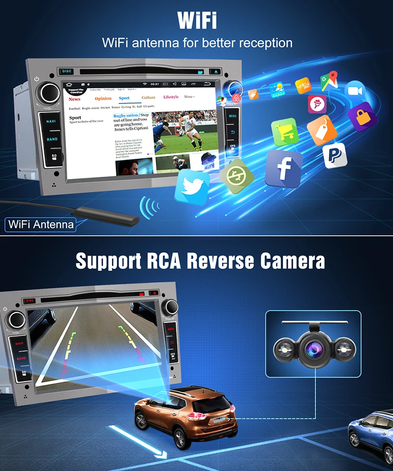 Sale Pumpkin Octa Core RAM 4G ROM 32G 2 Din7"Android 8.0 Car Multimedia Player GPS Navigation Stereo For Opel/Corsa FastBoot Headunit 4