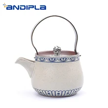 260 мл Цзиндэчжэнь винтажный узор керамический чайник домашний чайный набор кунг-фу креативный медный рукоятка заварник для чая кофе чайники молочного цвета