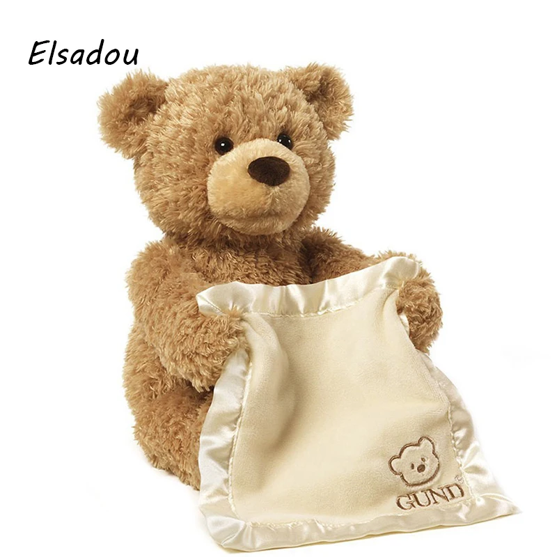 Elsadou 30cm Peek a Boo Teddy Bear lay Hide and Seek Cartoon Plush font b Toy