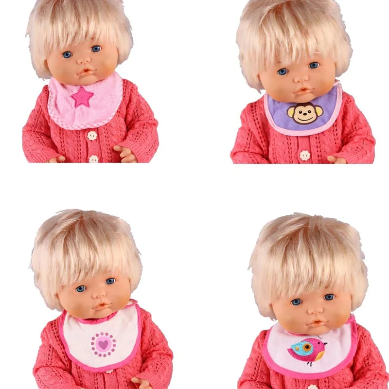 

Doll Accessories for 41 cm Nenuco doll Rope Nenuco 4 Styles monkey bird star patterns Doll bibs fit 16 inch or 18 inch doll