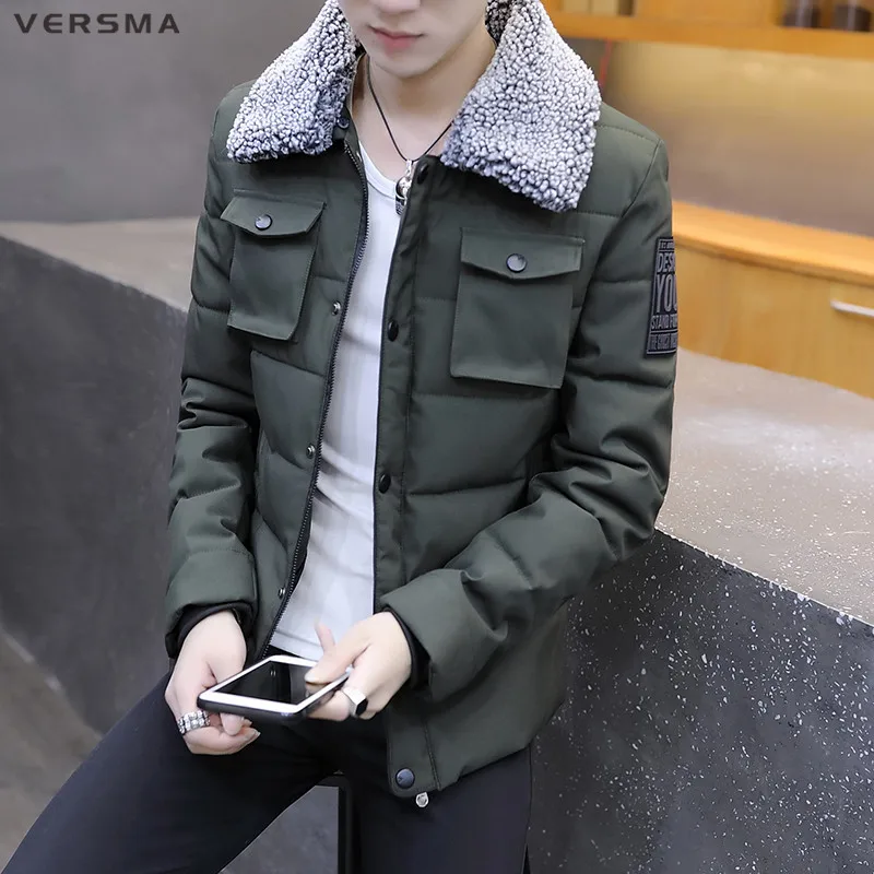

VERSMA 2017 Korean Slim Fit Winter Men Jacket Coat Parka Canada Men Winter Thick Parkas Jackets Coats Jaqueta Masculina Inverno