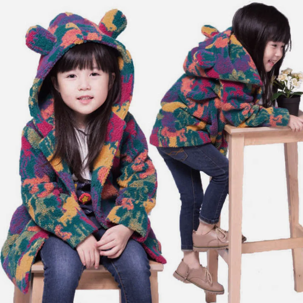 

MUQGEW 2018 Bestselling Toddler Kids Baby Girls Clothes Faux Fur Camouflage Hooded Coat Jacket Outwear