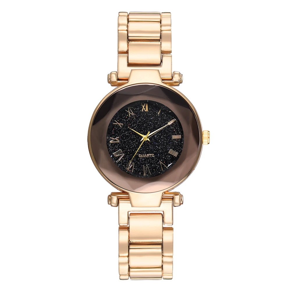 

Women Watches Hot Luxury Women Gold Black Mesh Belt Analog Quartz Analog Wrist Watch Bracelet Dress Ladies Wristwatch Gift