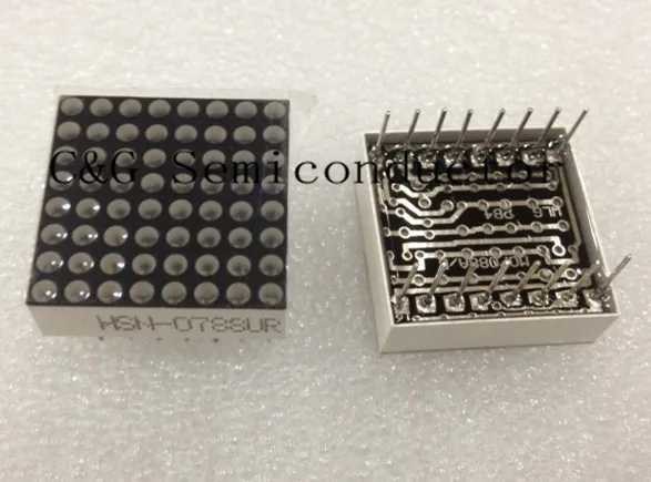 

10 PCS 8x8 1.9mm Red LED Dot Matrix LED Display Module Common Anode