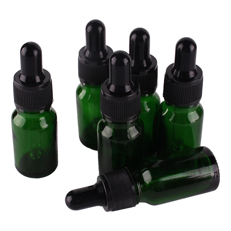 Download 6pcs 10ml Green Glass Dropper Bottles with Pipette Empty ...