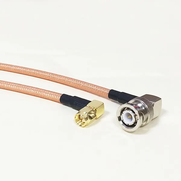

Modem Coaxial Cable BNC Right Angle Male Plug Switch SMA Right Angle Male Plug Connector RG142 Pigtail 50CM 20" Adapter