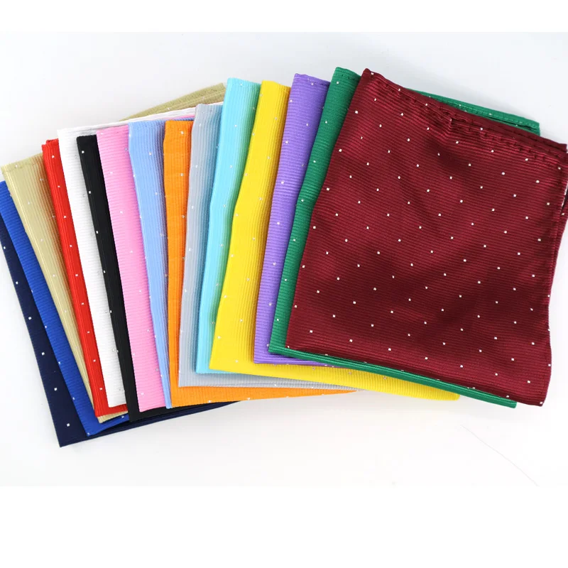 

2019 New Mens Polyester Handkerchiefs Silver Polka Dot Man Pocket Squares For Suits Jackets Wedding Party Business Fashion Gift