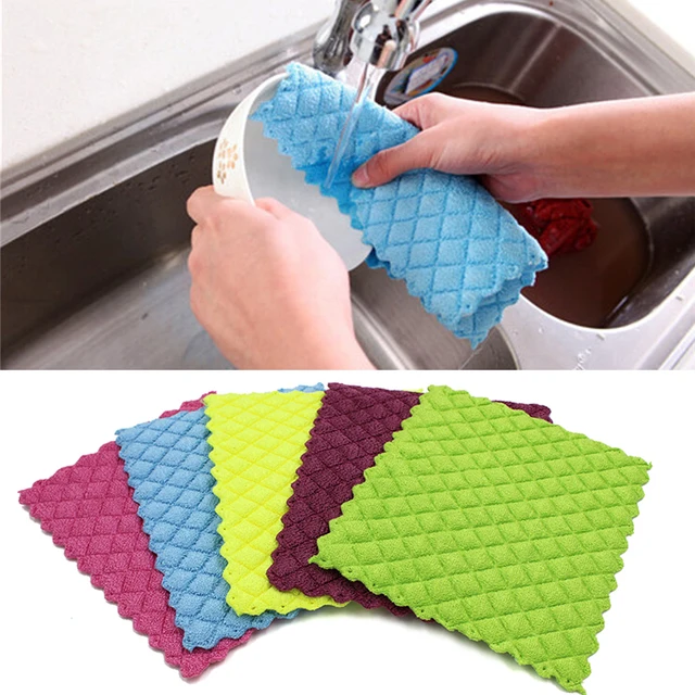 High efficient ANTI GREASY color dish cloth,colorful washing dish towel