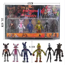 6 pçs/set cinco noites no freddy, figura de ação, brinquedo, fnaf, bonnie, foxy, freddy, fazbear, freddy, brinquedos para crianças presente