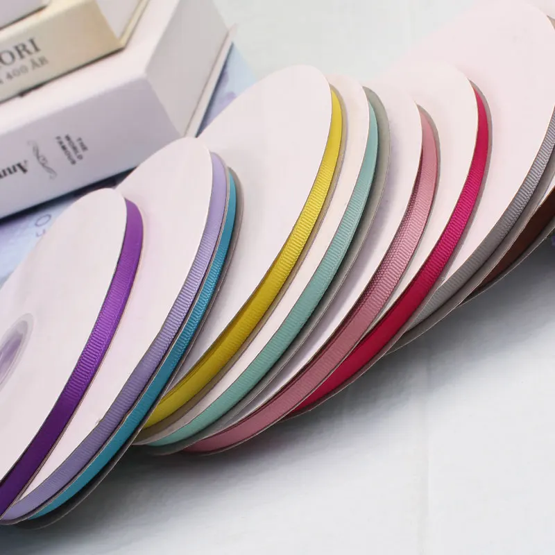 Elegant 6mm Grosgrain Satin Ribbons for Decorations and Crafts