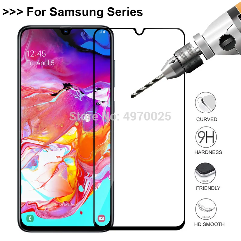 Полностью покрывающее закаленное Стекло для samsung Galaxy M10 M20 M30 A10 A20 A30 A40 A50 A60 A20e A20s A30s