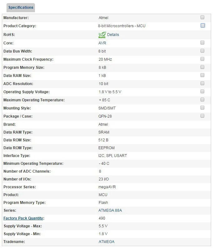 ATMEGA88A-MMH info