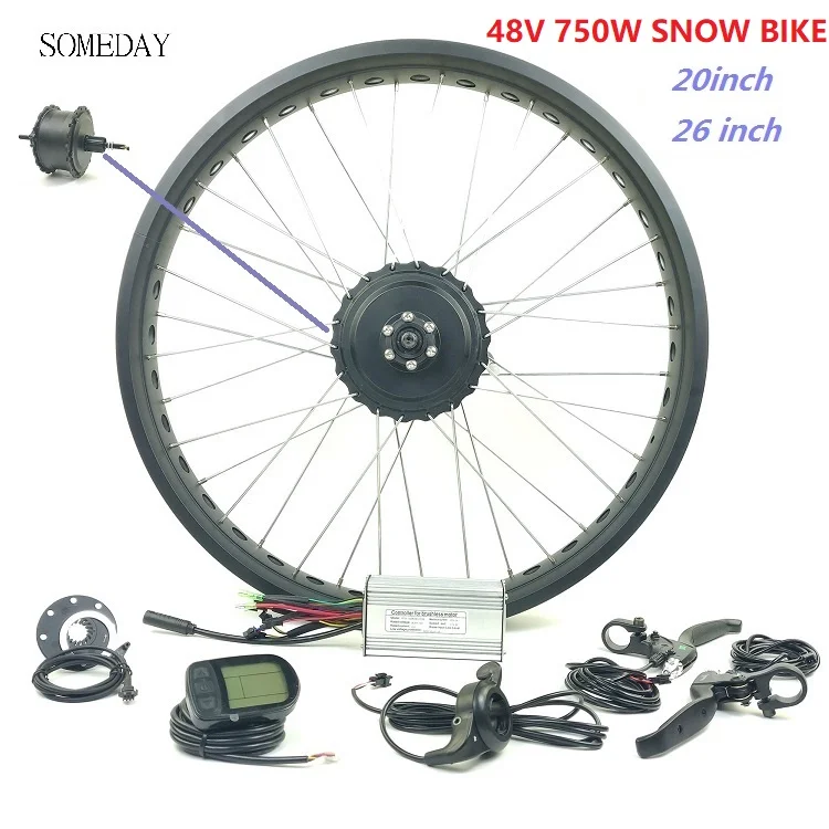 

SOMEDAY Electric Bicycle conversion kit with LCD5 display 20inch 26inch 48V 750W E-BIKE snwo bike rear rotate Brushless Gear Mot