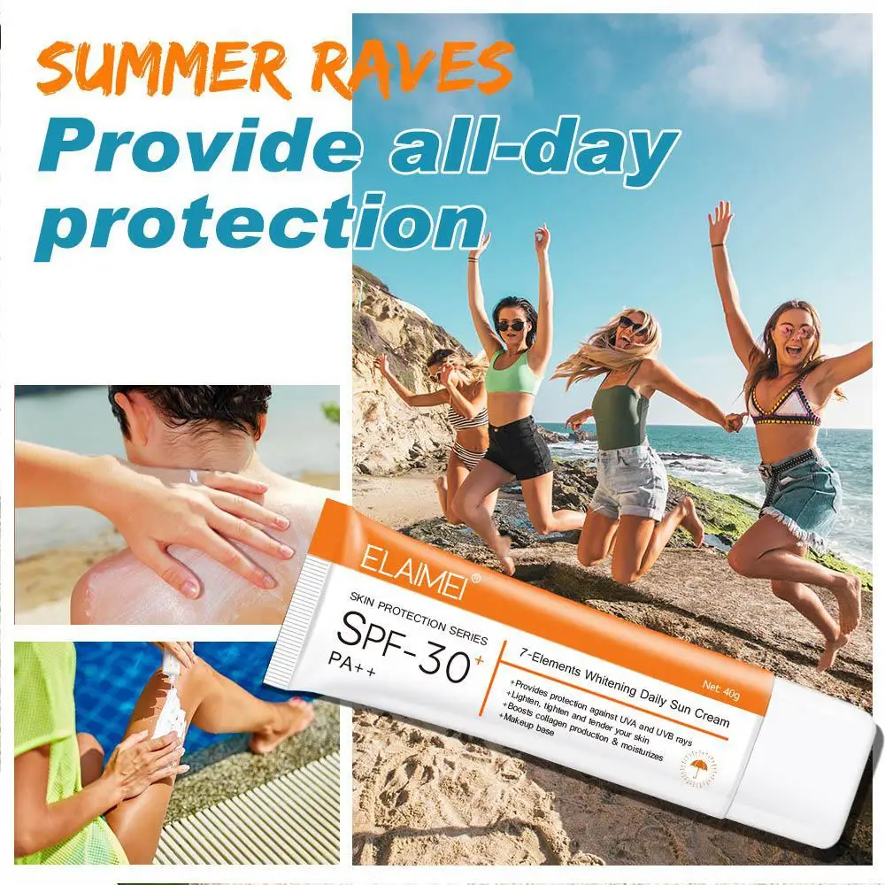 

Summer 7-Elements Whitening Daily Sun Cream Moisturizing Ultraviolet-proof SPF-30+ PA++ Sunscreen Beach Suncream