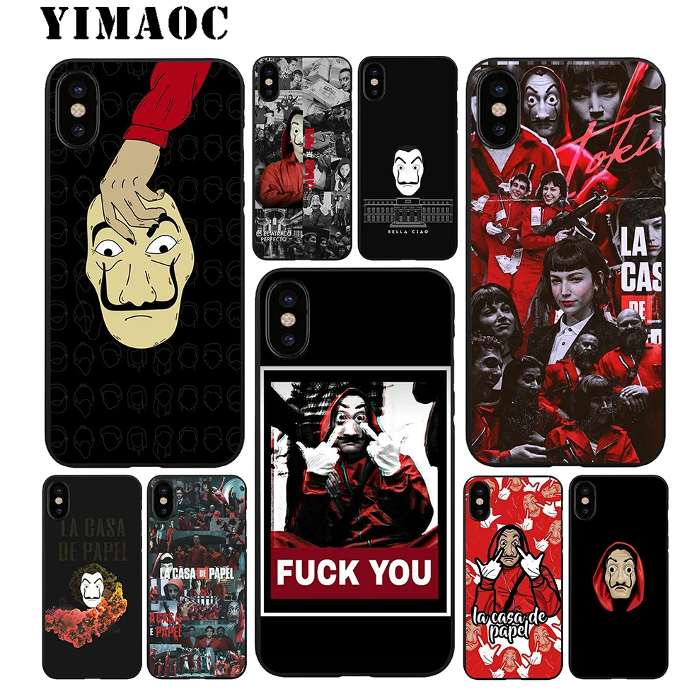 YIMAOC La Casa De Papel Movie Мягкий ТПУ Черный силиконовый чехол для iPhone X или 10 8 7 6 6S Plus 5 5S SE Xr