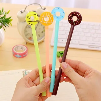 

36pcs/lot party favor Colorful 3D delicious Doughnut design 0.38mm black ink Gel pen Signature pen