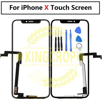 

1PCS 100% tested 5.8''For Apple iPhone X Digitizer Front Glass Lens Touch Screen LCD Outer Panel With touch Flex Cable+Tools