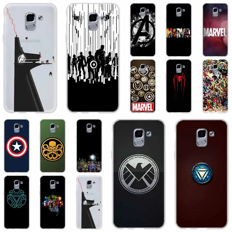

Marvel Super hero logo For Phone Case Samsung Galaxy j6 J8 J7 J5 J3 J4 Plus 2018 2017 2016 J610 Prime Soft Silicone Coque