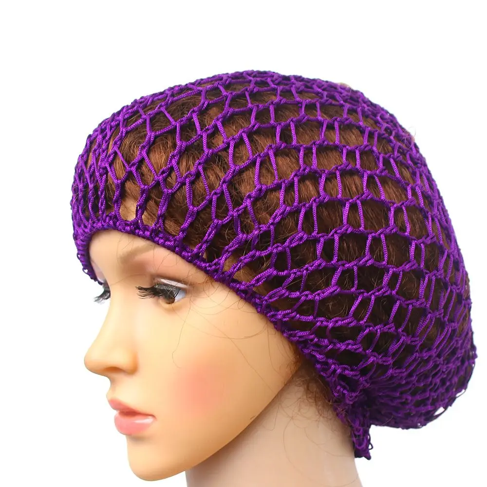 Women Soft rayon Crochet Hairnet oversize Knit Hat Cap 5 colors Snood Hair Net Headbands lady Hair Accessories drop shipping Women Soft rayon Crochet Hairnet oversize Knit Hat Cap 5 colors Snood Hair Net Headbands lady Hair Accessories drop shipping