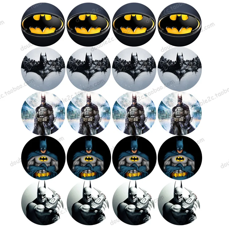 

20pcs/set 2" Batman Edible Wafer Paper for Cup Cake Topper Icing Paper Kids Boys Birthday Cake Topper Decorations Supplier