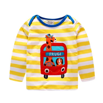 

Jumping meters Tshirts kids boys striped cute baby clothes autumn spring wear long sleeve blouse tops tees chidren T shirt 18-6T