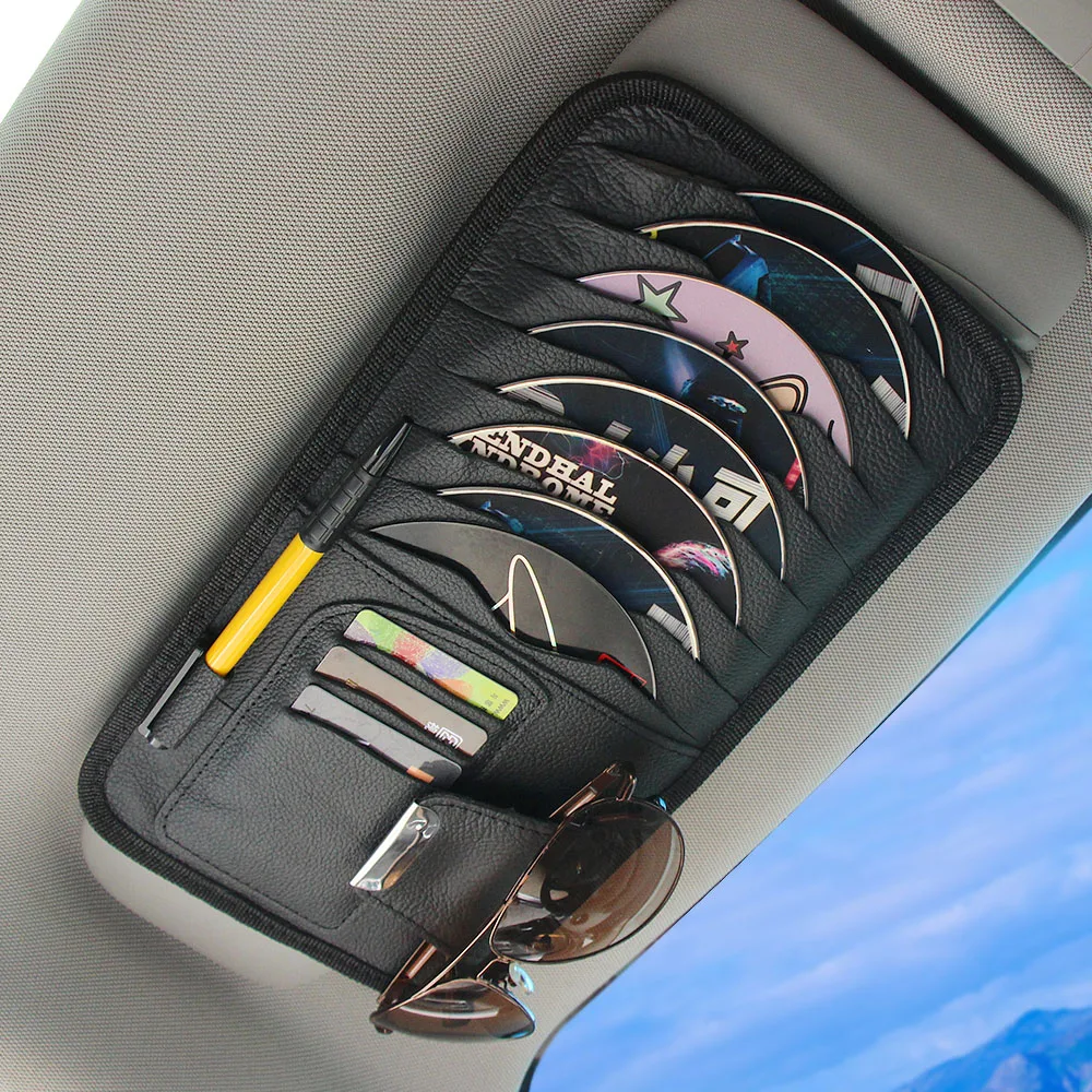 Car Visor Card Storage Sun Visor Organizer Pouch Bag For Peugeot 307