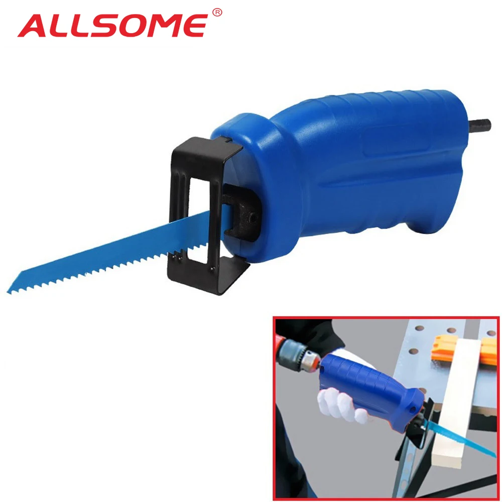 melhor ALLSOME Reciprocating Saw Ferramenta de Corte De madeira De Corte De Metal elétrica Acessórios da Ferramenta de Poder broca penhora com lâminas 3 HT1569