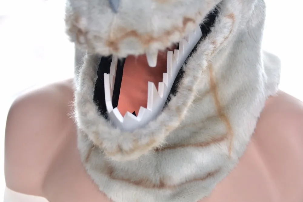 Карнавальный костюм на Хэллоуин в виде животных для костюмированных мероприятий по типу косплея вечерние серый дракон печатающая головка перемещение рот маски животных
