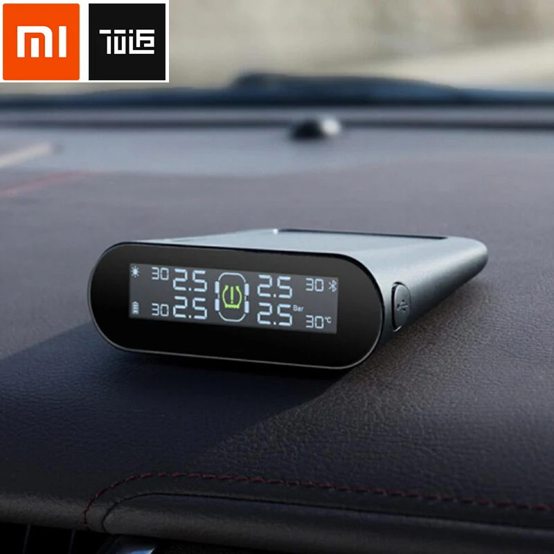 

Xiaomi 70Mai T01 Tire Pressure Tester Monitoring Solar Wireless Built-in Tire Pressure Monitor System Alarm with Car Gauge Sens