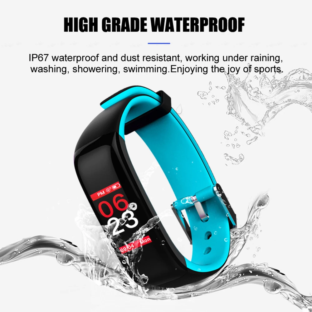 

Touch Button Sport Smart Bracelet Watch Blood Pressure Heart Rate Sleep Monitor Smart Watches Fitness Activity Tracker Wristband