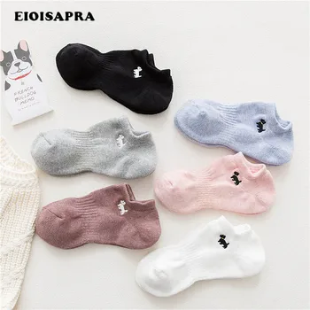 

[EIOISAPRA]Women Embroidery Breathable Antiskid Dog Socks Absorb Sweat Breathable Antiskid Socks Meias Sokken