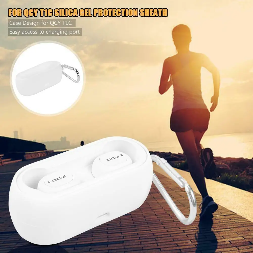 

Silicone Protective Headsets Cover Wireless Bluetooth Earphones Case For QCY T1C Provide 360 Degree Protection