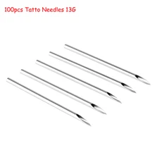 100 шт 13 г инструменты для постоянного макияжа одноразовые хирургические стальные игла для прокалывания тела для пупка для носа, губ, ушей иглы татуировки наконечник